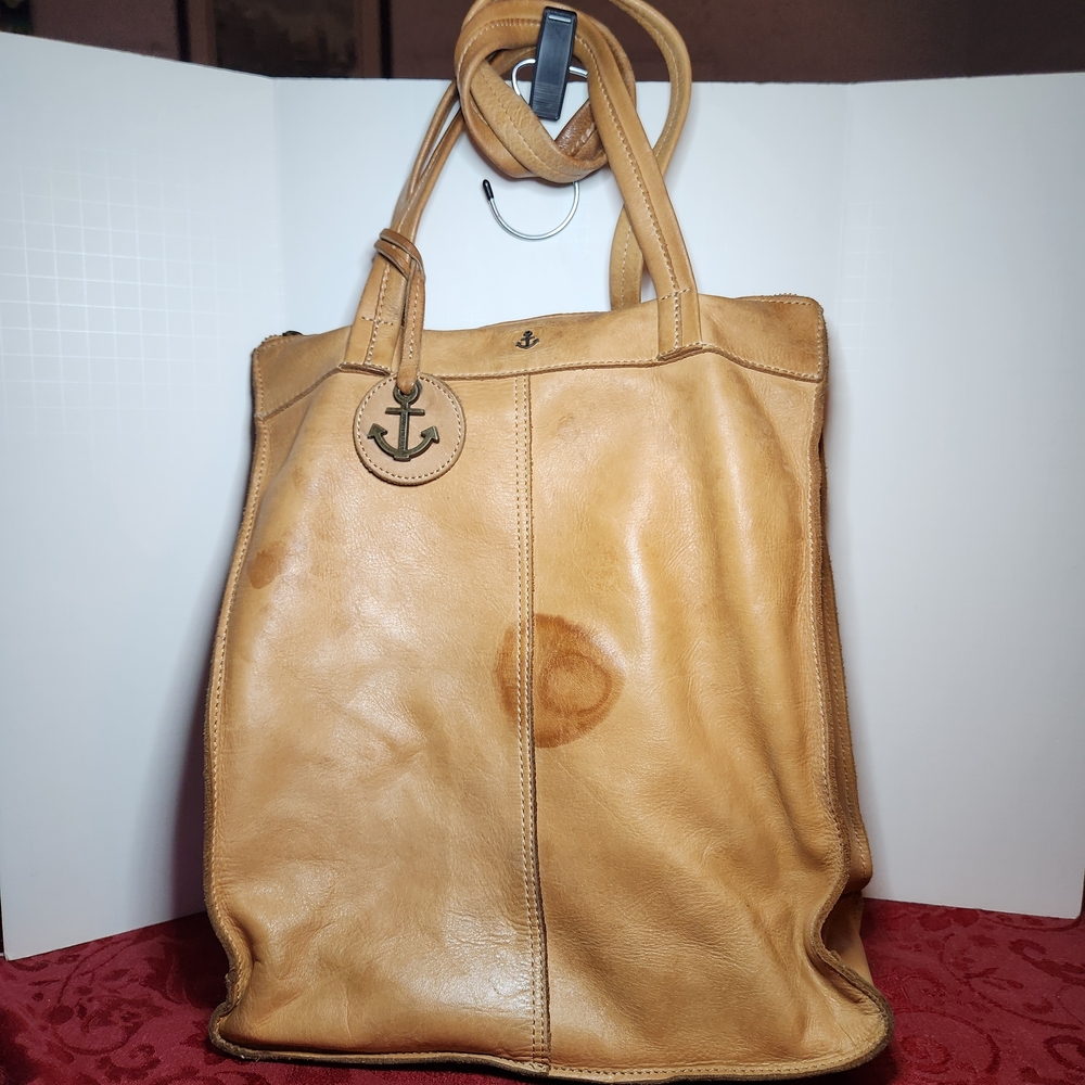 Harbour 2nd Women's Tan Distressed Leather Convertible Tote Backpack
